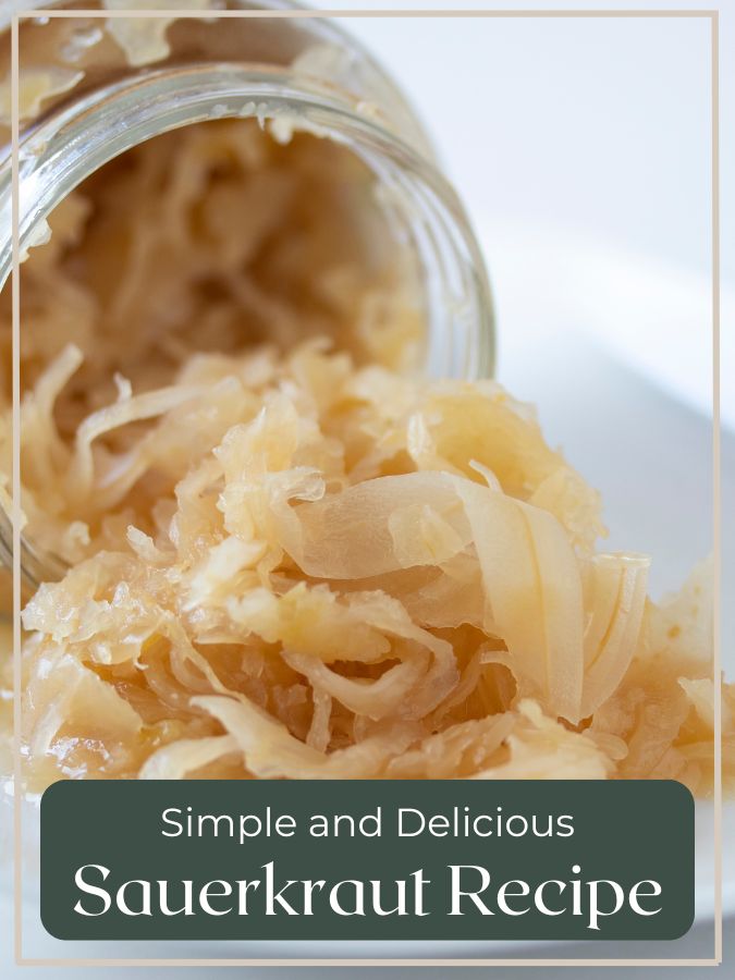 sauerkraut pouring out of a jar