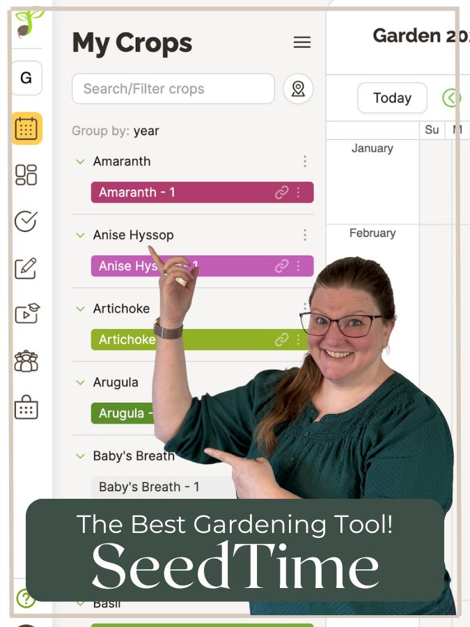 seedtime garden software with lady in green shirt